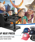Zero Hassle 6X3.75 Inch Curved Hat Heat Press Clamshell Design Nonstick Aluminum Plate Digital Lcd Timer Temperature Control Badass Gear For Custom Caps That Gets The Job Done Fast in use with hats and children.