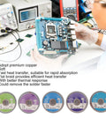 Technician using Pro Grade Copper Solder Wick Set With Five Widths From 1.5Mm To 3.5Mm, 1.5M Each, for electronics repair.