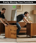 Heavy Furniture Sliders For Carpets 9.5 By 5.75 Inches Reusable Moving Sliders Glide Heavy Couches And Tables With Ease No Sweat Lifting Needed Perfect For Cleaning Under Furniture And Quick Room Makeovers shown under cabinet for easy movement on carpet versus lifting it.