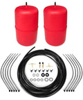 MILLISEC rear air spring bags suspension kit with two red air springs and hoses and fittings