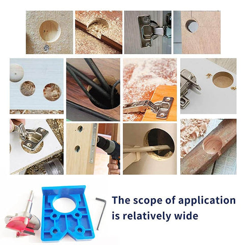 Pro Grade Forstner Drill Bit Set Thirty Five Millimeter Concealed Hinge Jig Kit applications in wood and cabinets
