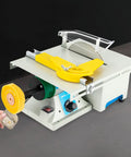 Pro Grade 5 In 1 Lapidary Saw Kit With Jade Grinder And Polisher showing blade and carving handle on table surface.