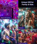 Multiple uses of Sound Activated Party Lights With Remote DJ Lighting 7 Modes Rotating Disco Ball in various party scenes