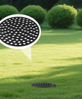 Heavy Duty Iron Floor Drain Cover For Garage Use 8 Inch Floor Strainer With Rust Resistant Powder Coated Finish Thick 1/5 Inch Steel Built