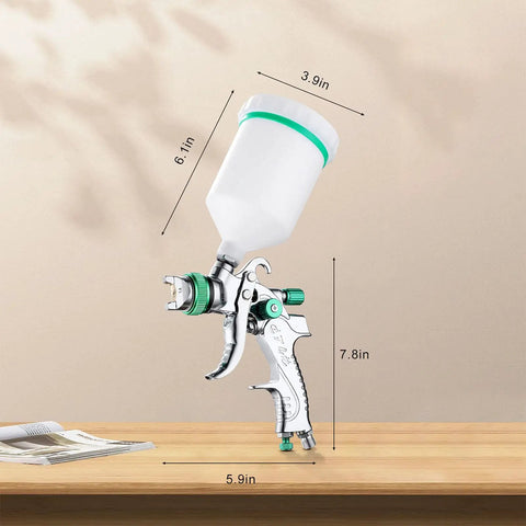 HVLP Gravity Feed Paint Sprayer Set With 3 Nozzles 1.4mm 1.7mm 2.0mm 600cc Cup Easy To Use Spray Gun Kit for Cars Furniture Fence