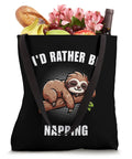 Sloth Tote Bag I'd Rather Be Napping For Lazy Day Vibes A Funny Gift For Nap Lovers And Sloth Fans Durable Canvas Tote