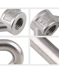 Heavy Duty Stainless Steel Lifting Eye Nut Set 2 Pieces M22 M24 M27 M30 M36 For Lifting Equipment Corrosion Resistant Precision Threads Smooth Finish Easy To Install And Use close-up threaded stainless steel eye nut