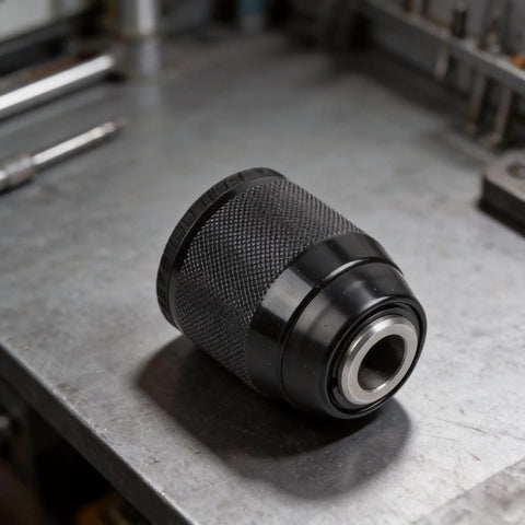 2-13mm Drill Chuck With Quick Change 1/2-20UNF Thread No Key, black metal accessory on workbench