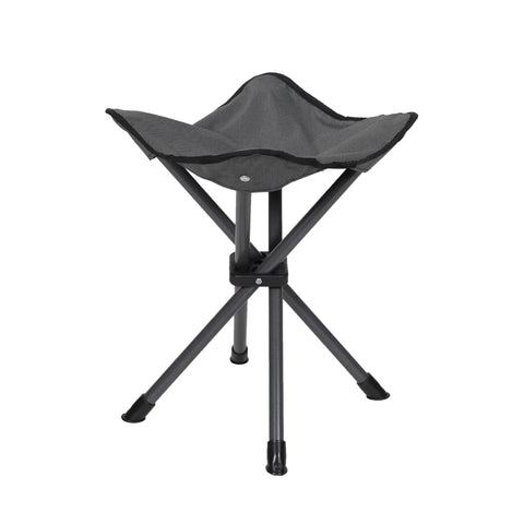 Apex Fold-Up Stool G-140 Black Grey Ultra Portable Camp Seat with steel frame and fabric seat