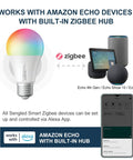 Zigbee Smart Light Bulbs With Hub Required Dope Color Changing A19 60W Equivalent For Hands Free Voice Control With Alexa Google Home