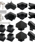 14 Piece 30 Degree Slanted Pergola Bracket Kit For 4x4 Wood Posts, nuts, bolts, and steel brackets for DIY assembly