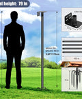 Beefy 1 Inch Diameter Bird Feeder Pole Stand 79 Inch Tall Outdoor Mounting Kit Heavy Duty Black Metal Pole with prong base in garden