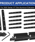 12 Pack 2020 Straight Connector Corner Bracket Joint Plates For 8020 Aluminum Extrusion V Slot T Slot Hardware With Screws