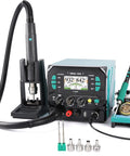 All In One Micro Soldering Station With 1000W BGA Hot Air Gun And 0 To 20V 0 To 3.5A Lab DC Power Supply Soldering Iron shown
