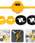 Handheld Manual Tubes Threader Plumbing Tool Kit With ABS Plastic Die For Fast No Fuss Threading Of Water Pipes Multi Use Home Plumbing Tool For Installations And Maintenance Durable Easy To Use Random Color, yellow and black kit with dies