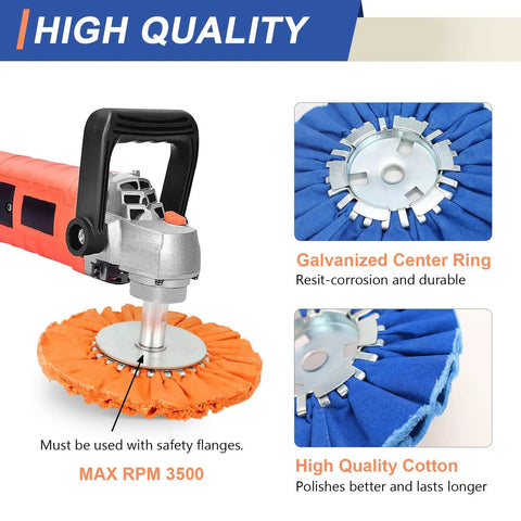 8 Inch Nonwoven Airway Satin Buffing Wheel Set For Angle Grinder 5 Eighths Arbor Hole 4 Pack For Polishing Aluminum And Stainless Steel