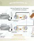 Wiring diagram for Prewired 3 Way Toggle Harness for Les Paul Style Guitars Ready to Install showing humbucker connections.