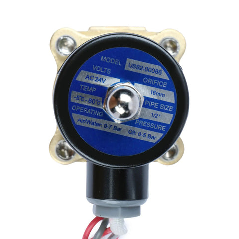 Half Inch Brass Electric Solenoid Valve 24 VAC Normally Closed For Air Water Non Potable NBR Seal Corrosion Resistant