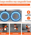 Large suction cup magnetic base of 110V Portable Magnetic Drill Press With Powerful 1700W Copper Core Motor Multi-Speed Settings For Heavy Duty Boring Up To 16Mm Diameter Easy Setup Industrial Grade Electric Mag Drill Machine.