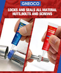 Blue And Red Thread Locker Set 6ml Each Two Pack With Medium And High Strength Seals For Nuts Bolts And Metal Fasteners To Stop Loose Screws And Corrosion Like A Pro applied to metal fasteners