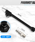 Dual Head Air Chuck Set With One Quarter Inch FNPT, 2 Way Connection Brass Tire Chuck With Quick Plug, product size and parts
