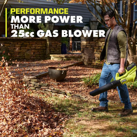 Kick Messy Debris Right Out Of Sight With This Heavy Duty 40 Volt Cordless Leaf Blower delivering a smooth 120 mph wind.