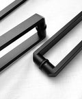 Stainless Steel Door Pull Sliding Handle Back-To-Back Mount For Glass Wood Metal Doors Black Finish Built To Last Indoor Outdoor Use