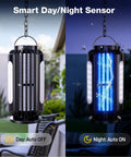 Cordless Bug Zapper For Patio And Camping Solar Powered Mosquito Zapper With LED Light Battery Operated Day Night Sensor IP65