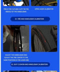 Usage guide for Handlebar Laser Align Tool For Bicycles And Bike Seats, Easy Calibrator And Center Alignment Indicator on handlebars and seats.