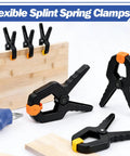 Heavy Duty 30 Pack Plastic Spring Clamps 3.5 Inch Hand Wood Clamps for Woodworking and Crafts on wood block