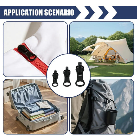 Universal Zipper Repair Kit With Three Size Sets And Double Sided Zippers Replacement Kit for jackets, tents, luggage, backpacks