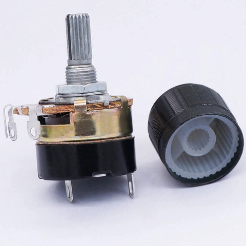 10K Ohm Linear Taper Potentiometer Dimmer Switch With On Off 2 Pack Carbon Potentiometer Kit 6mm Shaft black knob