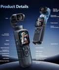 Product details of 4K Vlogging Camera With 330 Degree Rotating Lens And Face Tracking For YouTube And TikTok, Pocket Size Digital Cam