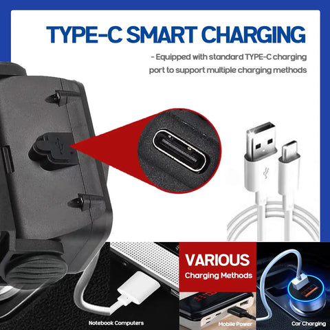 Close-up of Type-C charging port on the Hella Bright UTV Dome Light Plus Rechargeable Overhead Roll Bar Lamp.