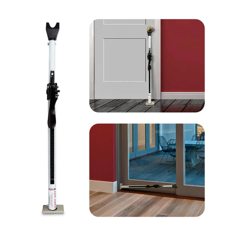 Beefy Heavy Duty Door Jammer Security Bar Withstand Up To 2560 Lbs, Solid Steel Construction, Powder Coated Finish, No Plastic Parts