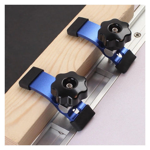 Half Pack Multi Purpose Workpiece Fastening Jig With Rotatable Double Groove Aluminum T Track Hold Down Clamps on wood