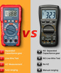 Comparison between Handy Digital Multimeter M2K0R with Auto Ranging DC and AC Voltmeter and a manual-ranging multimeter.