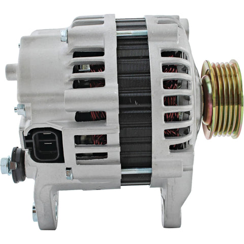 Side view of 12V 80A Clockwise Alternator Replacement For Nissan Frontier 1999 2002 And Xterra 2000 2004 with pulley