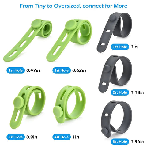 24 Pack Silicone Cable Ties For Desk Setup Reusable Soft Silicone Cord Wraps 5 Inch Length Four Color Assortment Cable Organizer