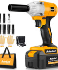 1/2 Inch Cordless Brushless Impact Wrench Kit 300 Ft-Lbs Max Torque 3000 RPM 20V Power With 4.0Ah Battery And Fast Charger
