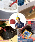Pro-Grade Sewer Jetter Kit for Pressure Washers, demonstrating blockage clearing in sinks, drains, toilets, and flooring.