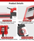 Badass 1680 Watt Electric Wall Planer Shaving Off Drywall And Plaster Quicker Than Hand Tools With Adjustable Cut Settings And Rotating Steel Blades For Flawless Walls, featuring vacuum design and anti-slip grip.