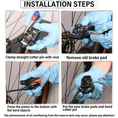 Installation steps for BL-03S Ceramic Mountain Bike Disc Brake Pads Two Pairs For Nutt Hydraulic Disc Brakes