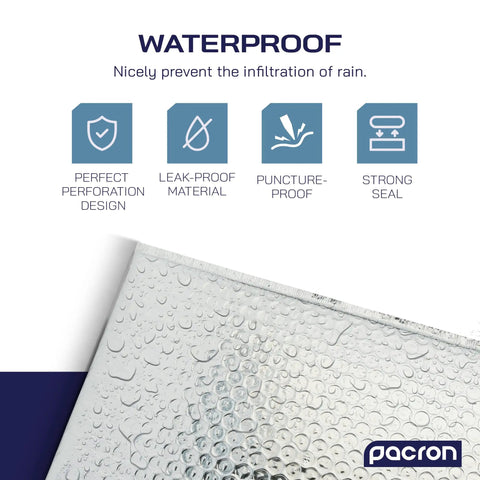 Heavy Duty Insulated Silver Thermal Bubble Mailers 8x11 with waterproof foil and sealing features displayed