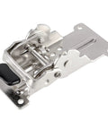 Tough As Nails Foldable Support Brackets With Self Lock Hinges for Table Legs, nickel plated steel hinge detail.