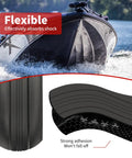 Heavy Duty Self Adhesive Boat Keel Guard and Badass Hull Armor Strips for Fiberglass Aluminum Fishing Vessels, black flexible design.