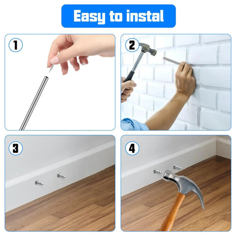 Step-by-step installation guide for 400 Piece Box Of Double Headed Baseboard Nails For Hella Secure Seamless Trim Install.