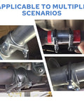 Beefy Stainless Steel U-Bolt Exhaust Clamp 2-1/8 Inch Inside Diameter Fits 2.125 Inch OD Pipe Muffler Clamp installation views