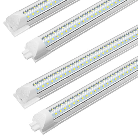 LED Shop Light 4ft 40W 5500LM 5000K Daylight White V Shape Linkable T8 LED Tube Lights for Workshop Garage Warehouse Basement ETL Listed 4 Pack