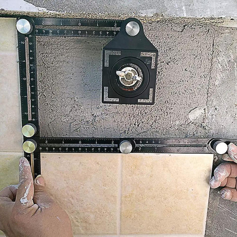 Pro Grade Aluminum Alloy Six Fold Ruler Angle Finder Drill Guide during tile installation